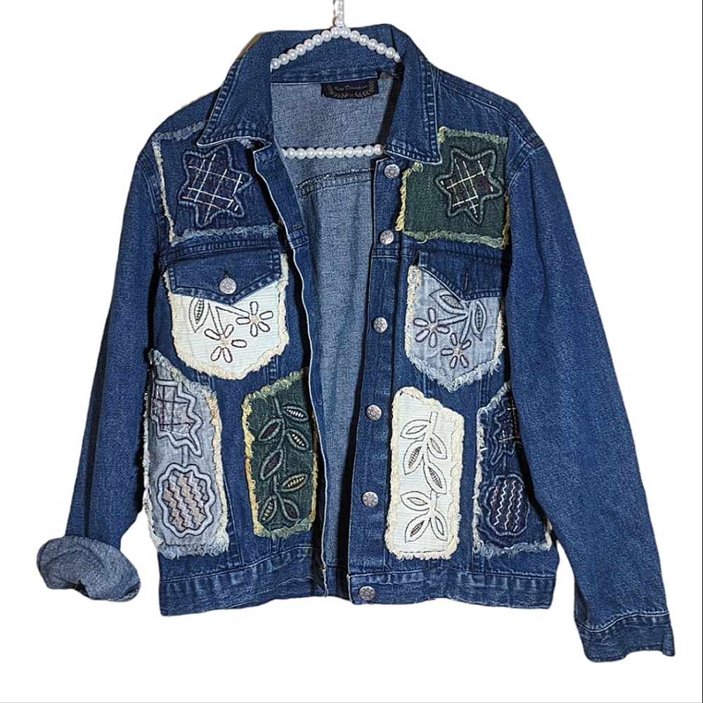 Patchwork denim jacket Large